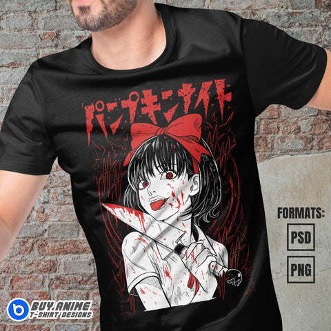 Naoko Kirino Pumpkin Night Anime Vector T-shirt Design Template