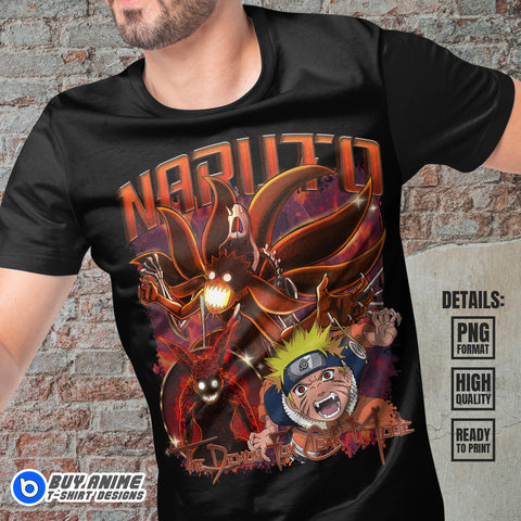 Naruto Uzumaki Anime Bootleg T-shirt Design