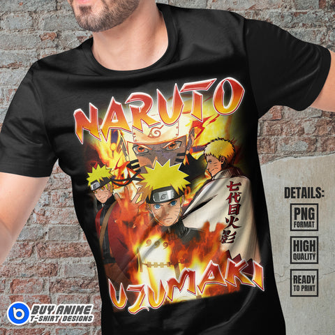 Naruto Uzumaki Anime Bootleg T-shirt Design #2