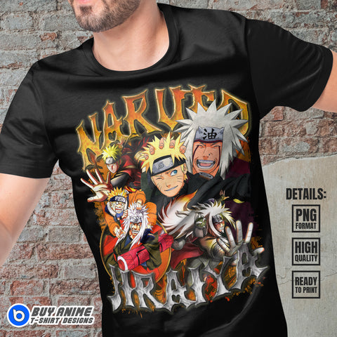 Naruto x Jiraiya Anime Bootleg T-shirt Design