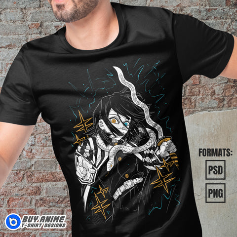 Obanai Demon Slayer Anime Vector T-shirt Design Template