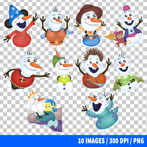Olaf Clipart PNG Bundle
