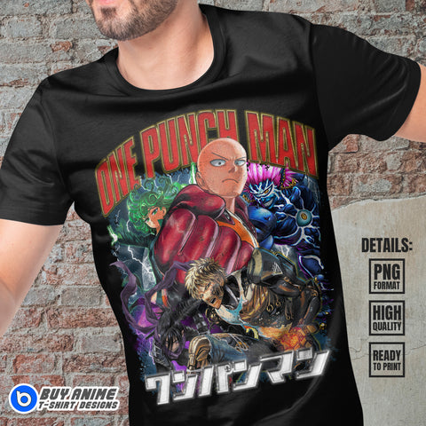 One Punch Man Anime Bootleg T-shirt Design