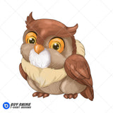 Owl Bambi Watercolor Clipart PNG Hand Drawn Illustration