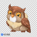 Owl Bambi Watercolor Clipart PNG Hand Drawn Illustration