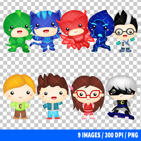 PJ Masks Clipart PNG Bundle #2