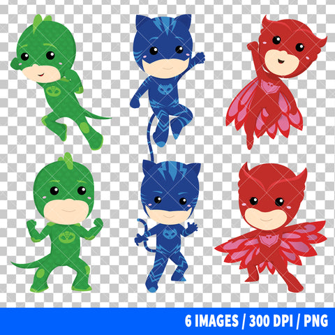 PJ Masks Clipart PNG Bundle