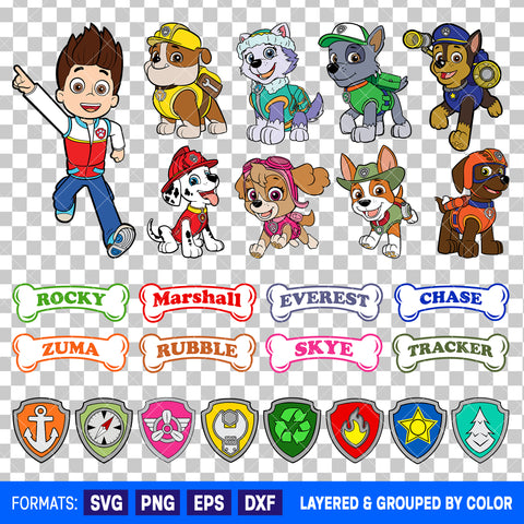 Paw Patrol Bundle SVG Cut Files for Cricut and Silhouette