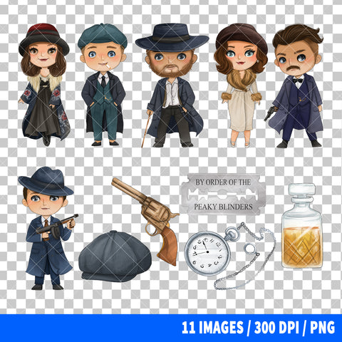 Peaky Blinders Clipart PNG Bundle