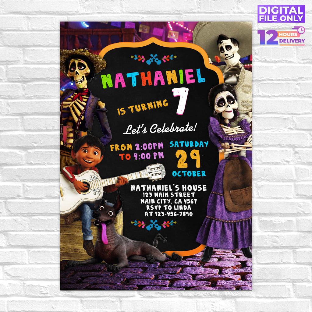 Personalised Coco Digital Printable Birthday Party Invitation