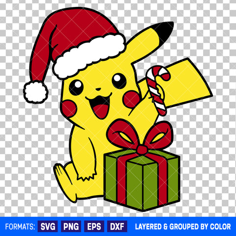 Pikachu Pokemon Christmas SVG Cut File for Cricut and Silhouette #2