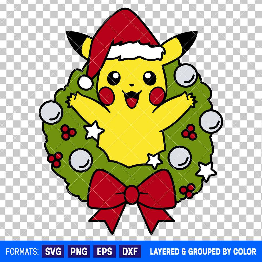 Pikachu Pokemon Christmas SVG Cut File for Cricut and Silhouette