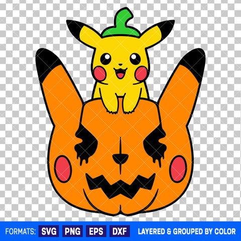 Pikachu Pumpkin Halloween SVG Cut File for Cricut and Silhouette