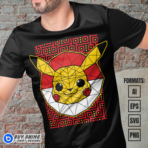Pikachu Pokemon Vector T-shirt Design Template