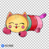 Pillow Cat Gabby's Dollhouse Watercolor Clipart PNG Hand Drawn Illustration