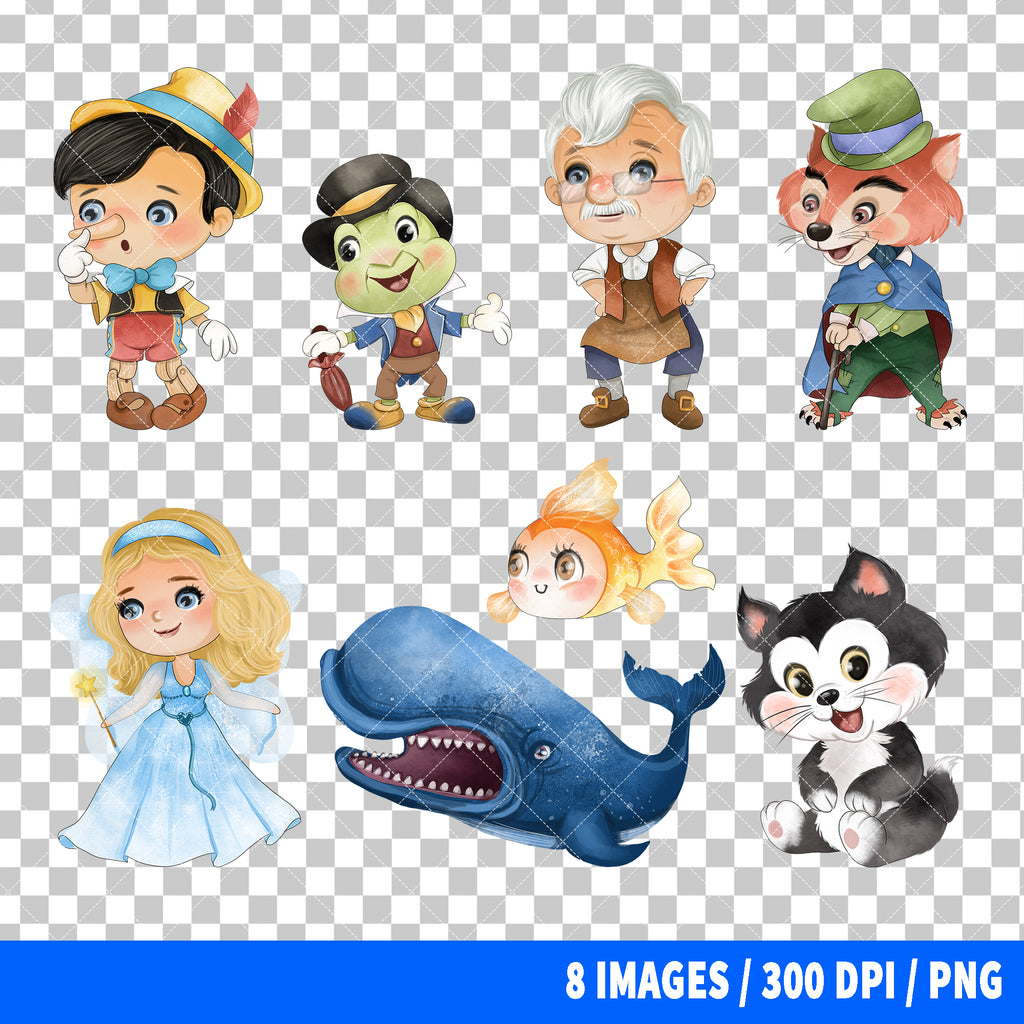 Pinocchio Clipart PNG Bundle
