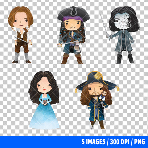 Pirates of the Caribbean Clipart PNG Bundle