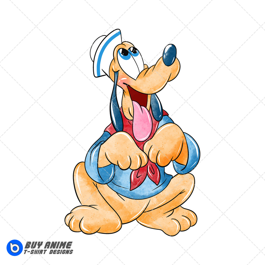 Pluto Disney Cruise Watercolor Clipart PNG Hand Drawn Illustration