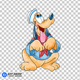 Pluto Disney Cruise Watercolor Clipart PNG Hand Drawn Illustration