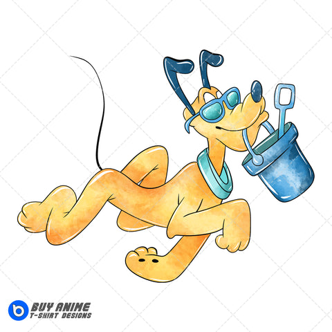 Pluto Summer Watercolor Clipart PNG Hand Drawn Illustration