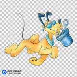 Pluto Summer Watercolor Clipart PNG Hand Drawn Illustration