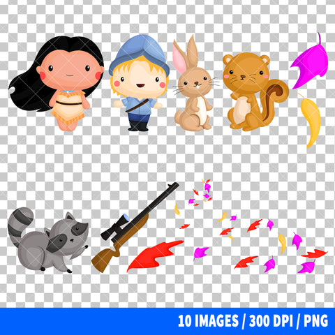 Pocahontas Clipart PNG Bundle