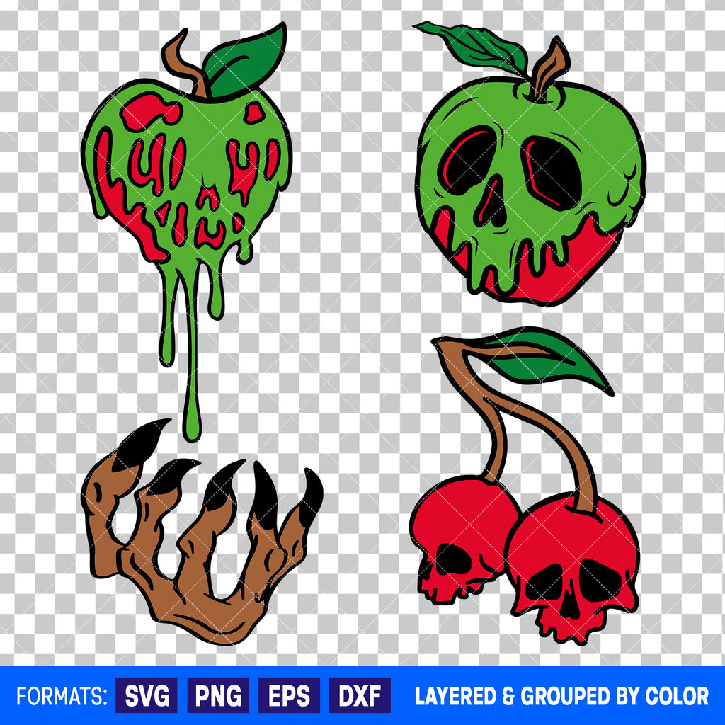 Poison Apple Halloween Bundle SVG Cut Files for Cricut and Silhouette