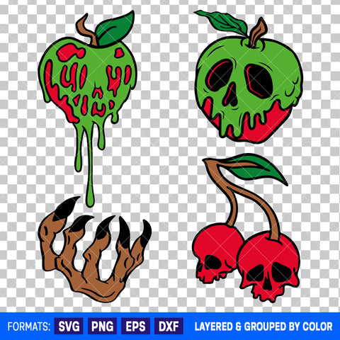 Poison Apple Halloween Bundle SVG Cut Files for Cricut and Silhouette