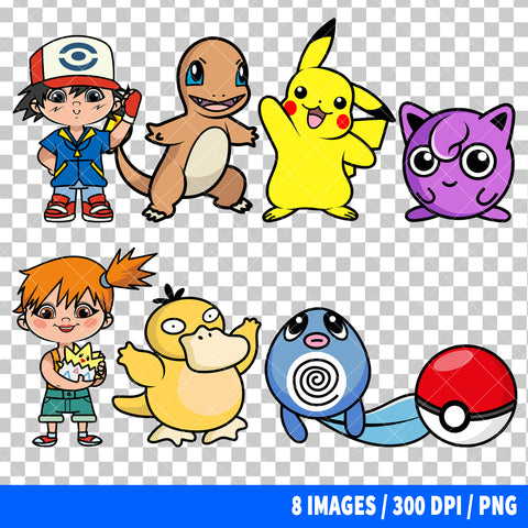 Pokemon Clipart PNG Bundle