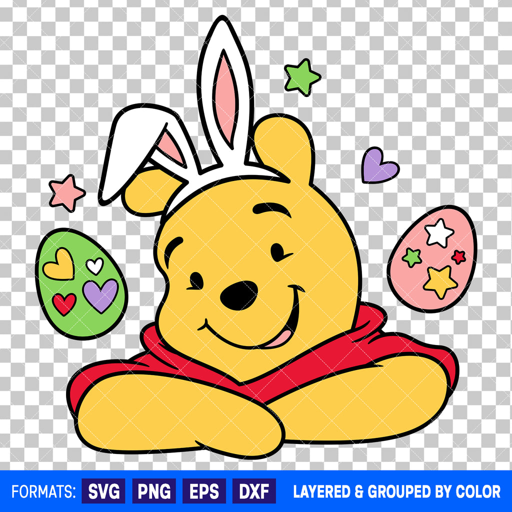 Pooh Easter SVG Cut File for Cricut and Silhouette #2