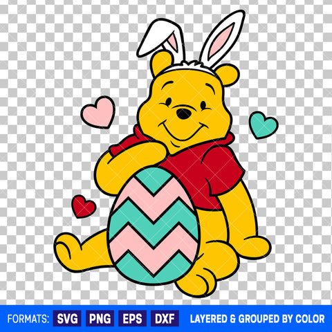 Pooh Easter SVG Cut File for Cricut and Silhouette