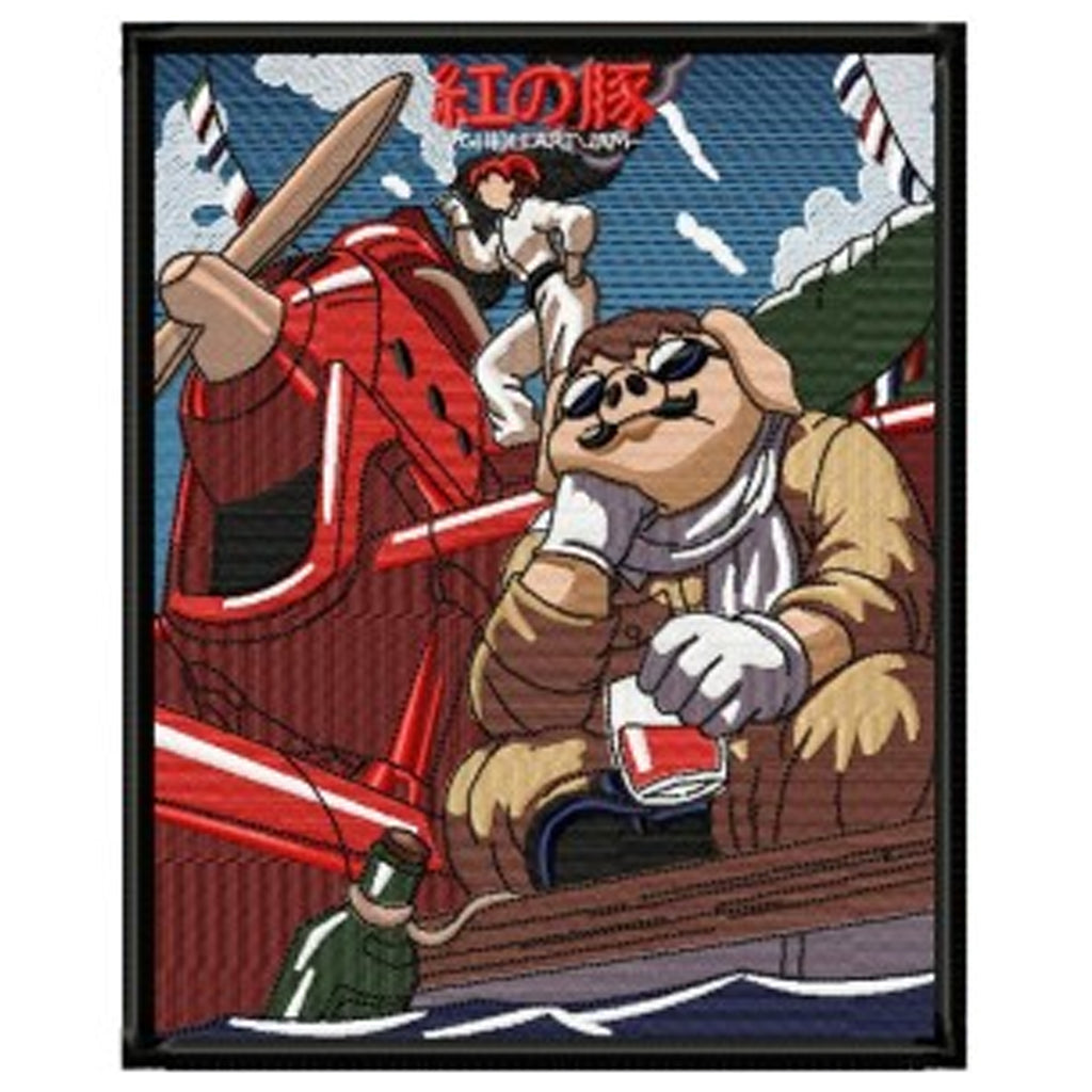 Porco Rosso Studio Ghibli Anime Embroidery Design Template