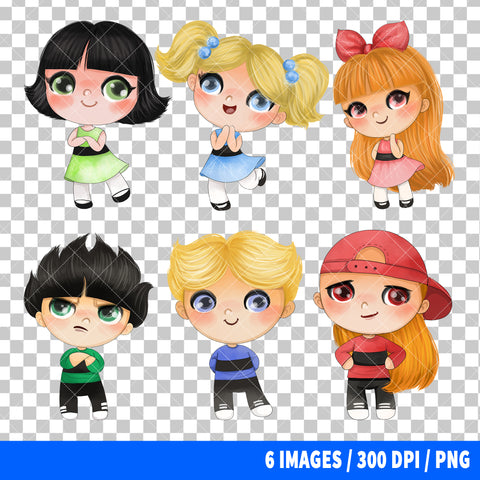 Powerpuff Girls Clipart PNG Bundle #2