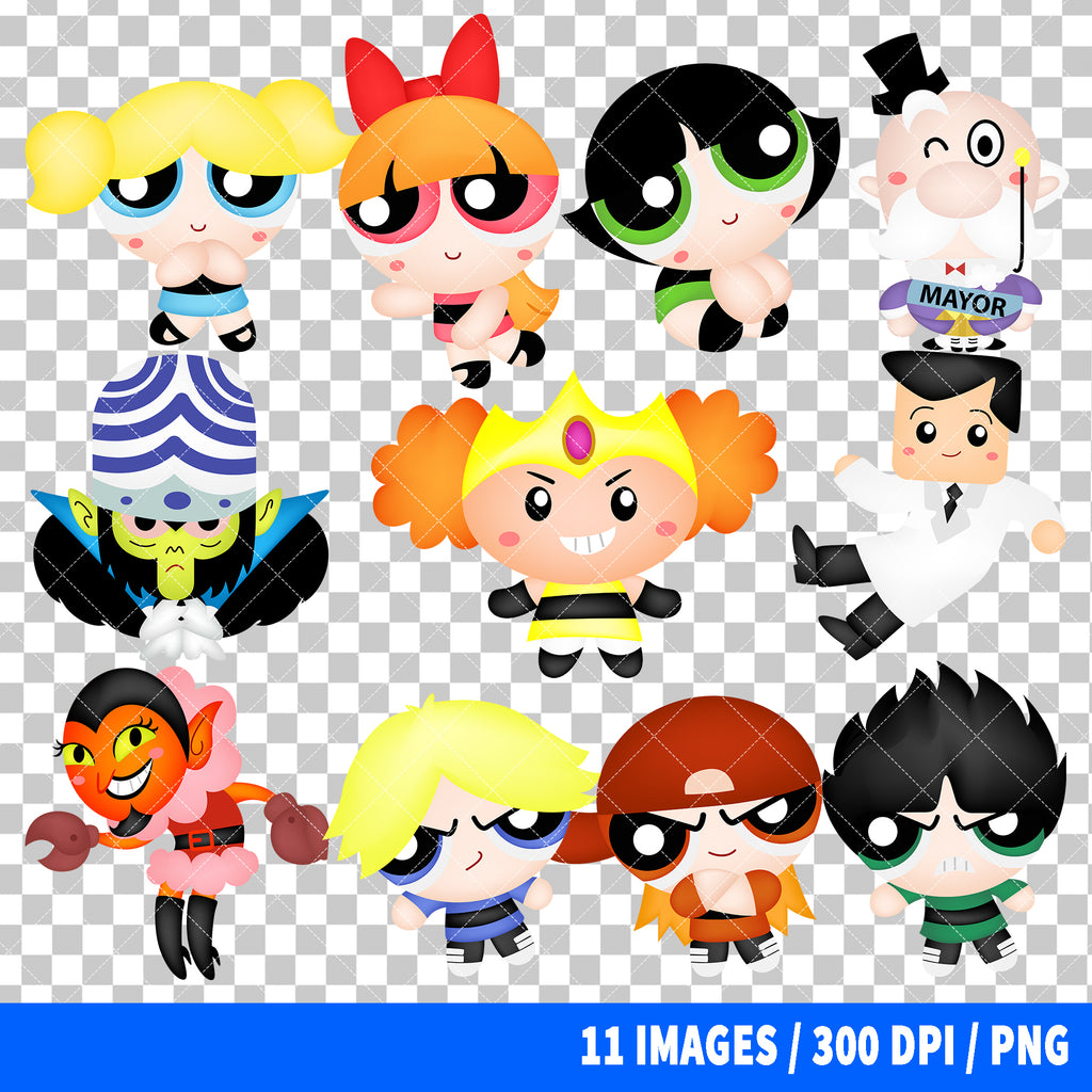 Powerpuff Girls Clipart PNG Bundle