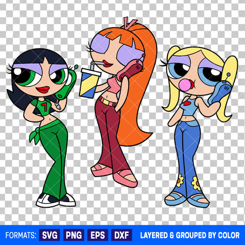 Powerpuff Girls Bundle SVG Cut Files for Cricut and Silhouette