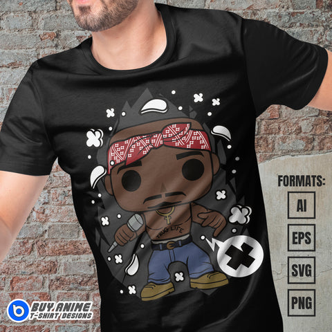Premium 2Pac Funko Vector T-shirt Design Template