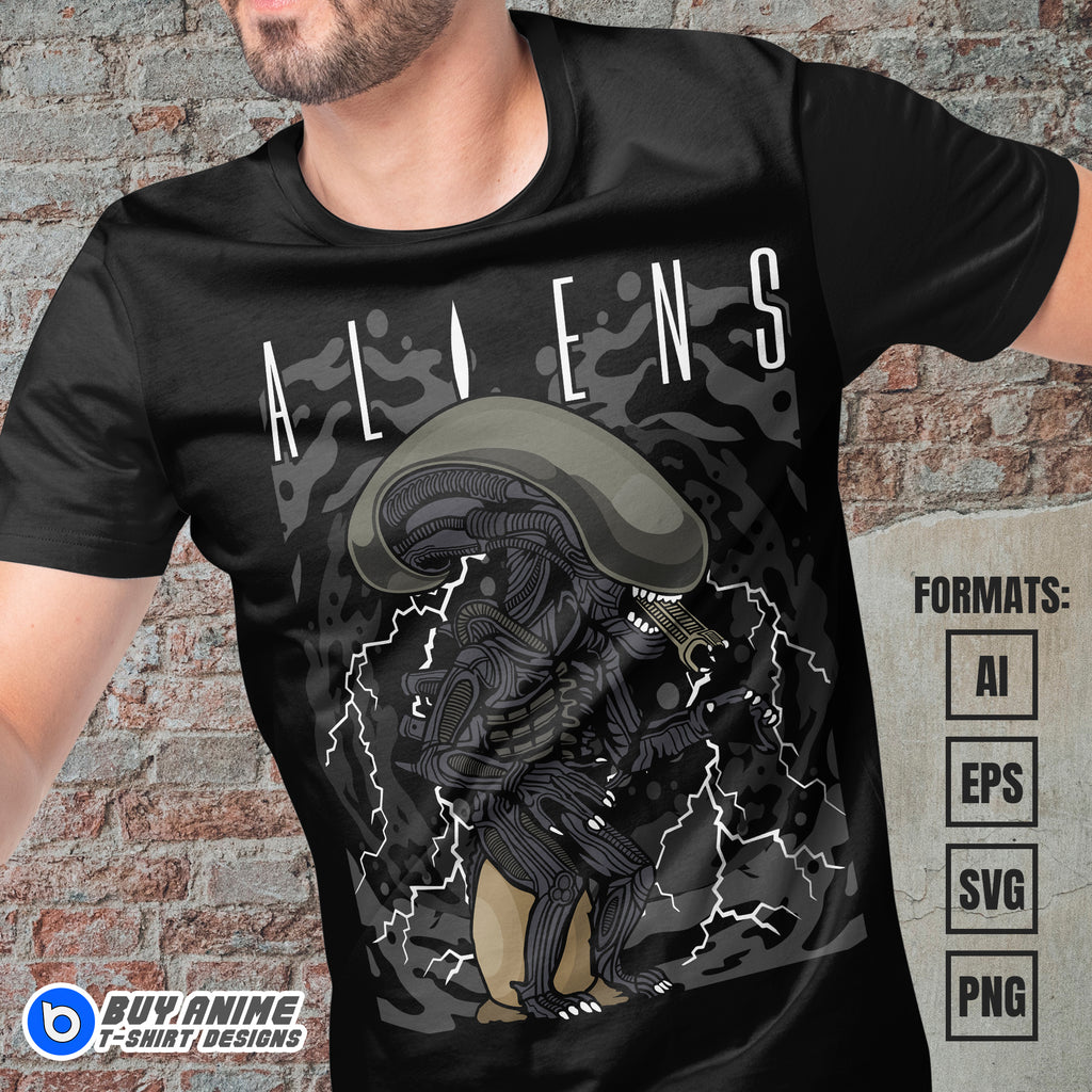 Premium Aliens Funko Vector T-shirt Design Template
