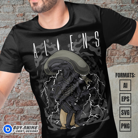 Premium Aliens Funko Vector T-shirt Design Template