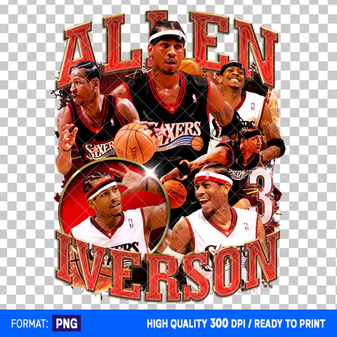 Premium Allen Iverson Bootleg T-shirt Design