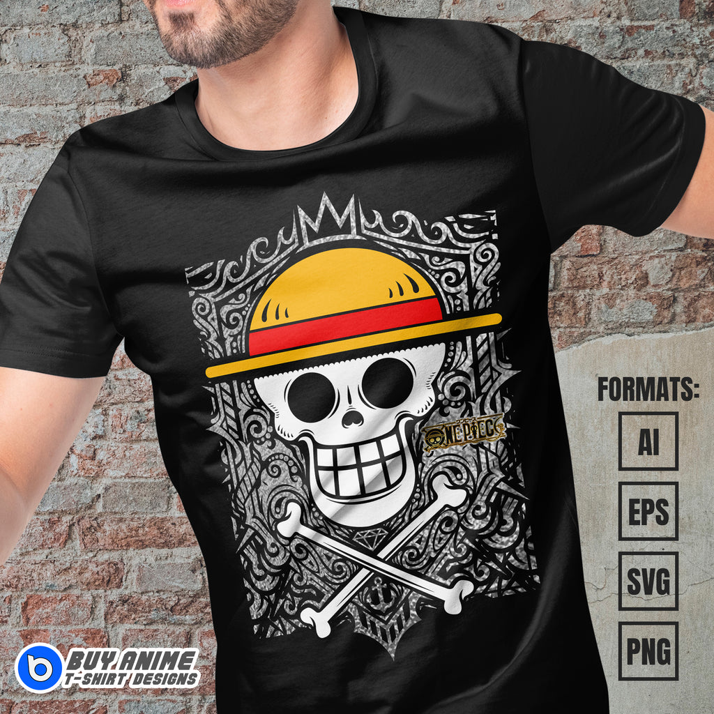 Premium One Piece Anime Vector T-shirt Design Template #32
