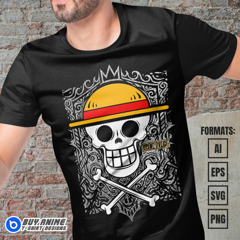 Premium One Piece Anime Vector T-shirt Design Template #32