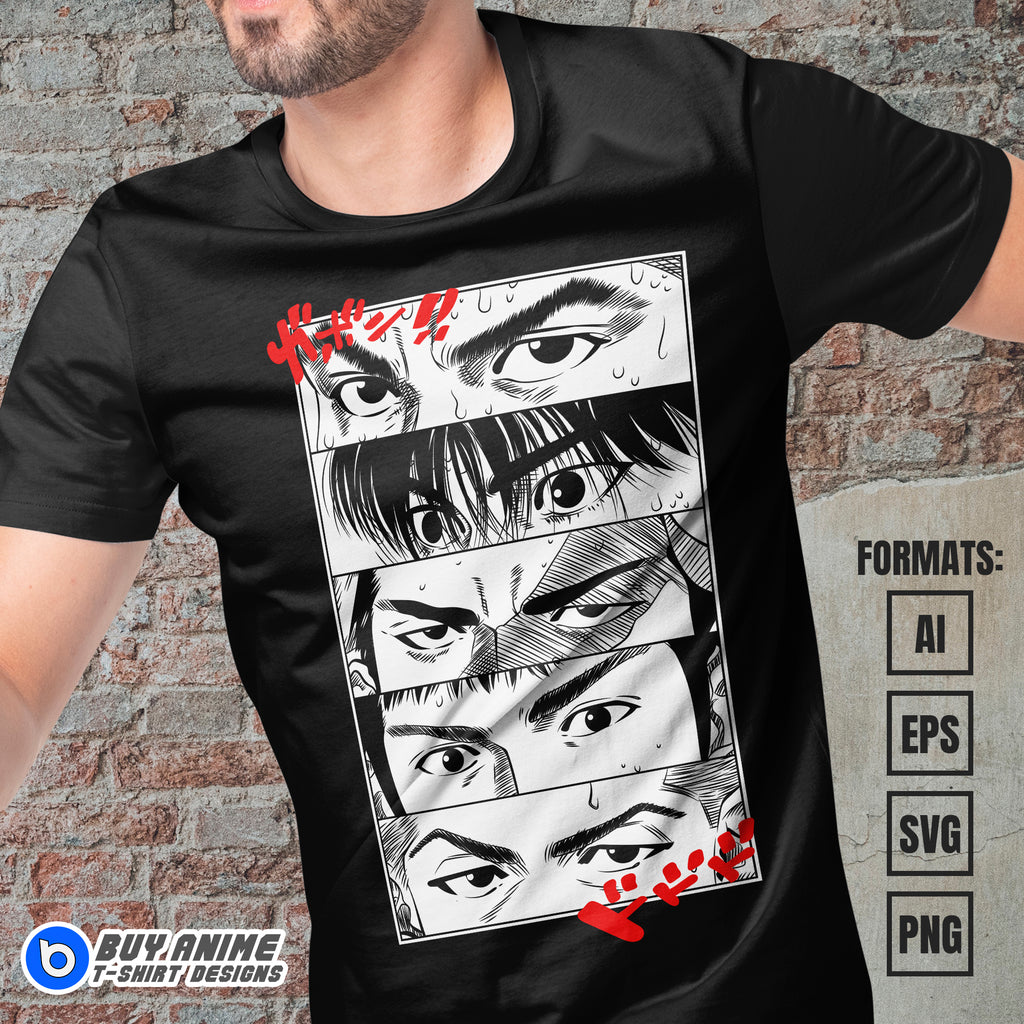 Premium Slam Dunk Anime Vector T-shirt Design Template #5