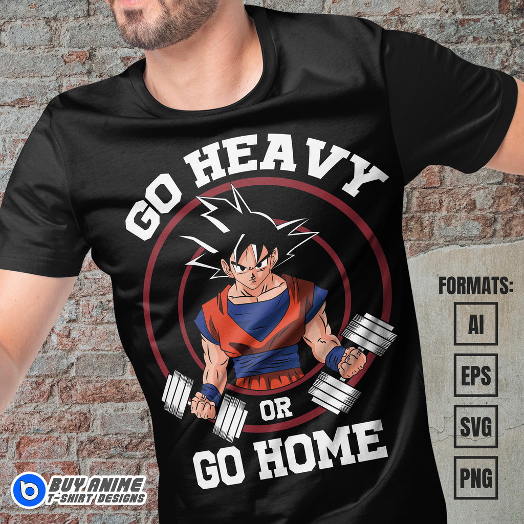 Premium Goku Gym Dragon Ball Anime Vector T-shirt Design Template