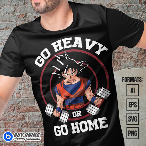 Premium Goku Gym Dragon Ball Anime Vector T-shirt Design Template