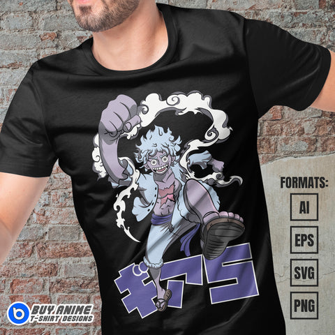 Premium Luffy Gear 5 One Piece Anime Vector T-shirt Design Template #40