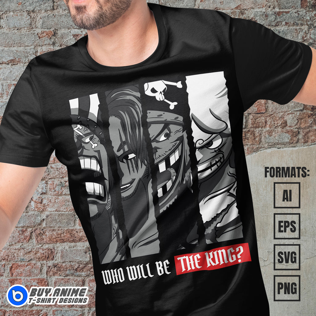 Premium One Piece Four Emperors Anime Vector T-shirt Design Template #4