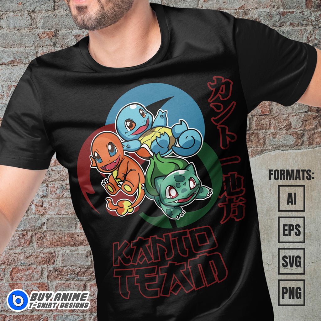 Premium Pokemon Anime Vector T-shirt Design Template #9