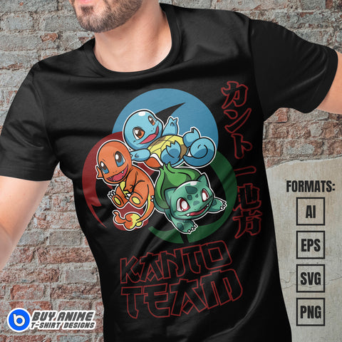 Premium Pokemon Anime Vector T-shirt Design Template #9