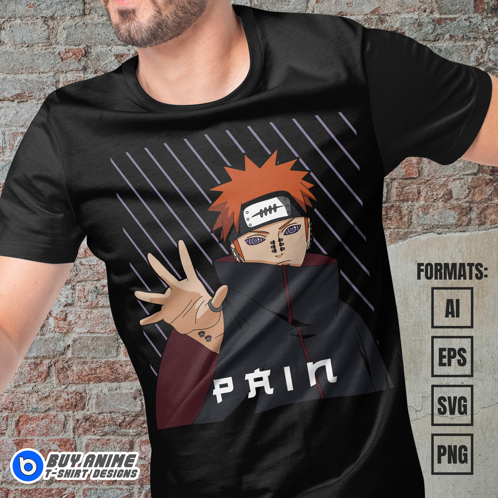 Premium Pain Naruto Anime Vector T-shirt Design Template #5