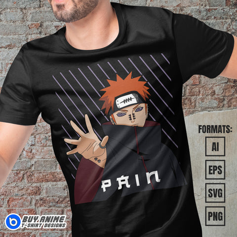 Premium Pain Naruto Anime Vector T-shirt Design Template #5
